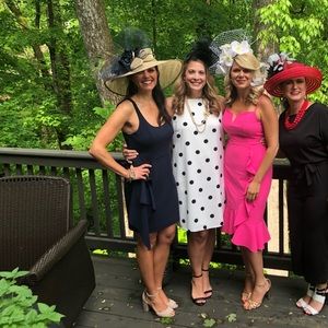 Jay Godfrey navy racerback cocktail dress